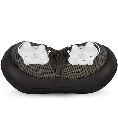 GideonTM Shiatsu Deep Kneading Massage Pillow with Heat/Massage, Relax, Sooth and Relieve Neck, Shoulder and Back Pain (Gray)