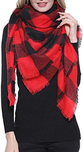 Diravo Dimore Trendy Plaid Blanket Scarf Women Big Oversized Long