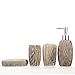 MyGift 4 Piece Brown Ceramic Bathroom Accessories Set w/Soap Dispenser, Tumbler, Toothbrush Holder & Soap Dish