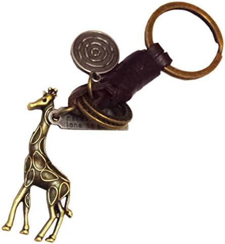 Minigianni Giraffe Shaped Vintage Bronze Handbag Tote Purse Pendant Ornament Charm Elegant Key Ring Chain Keychain(YXB135)