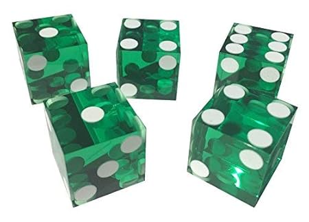 5 x FOIL SEALED GREEN NEW PERFECT 19MM PRECISION CASINO DICE / CRAPS STUNNING