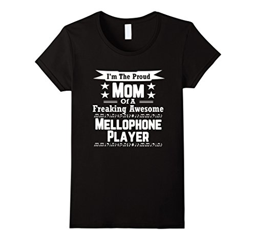 Womens Proud Mom Awesome Mellophone Player Marching Band Shirt Medium Black - Thumbnail 2