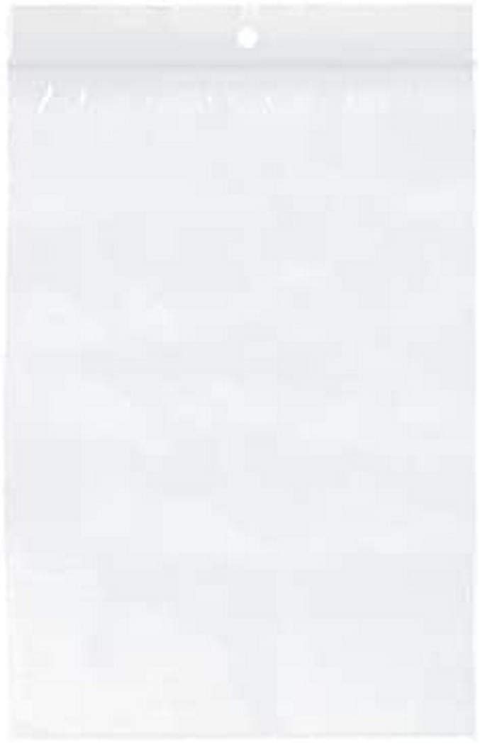 Raadhuis Plastic Bag Resealable 60 x 80 mm Without Writing Surface, 10 x 100 Pieces Hanghole and Reinforcement Wire