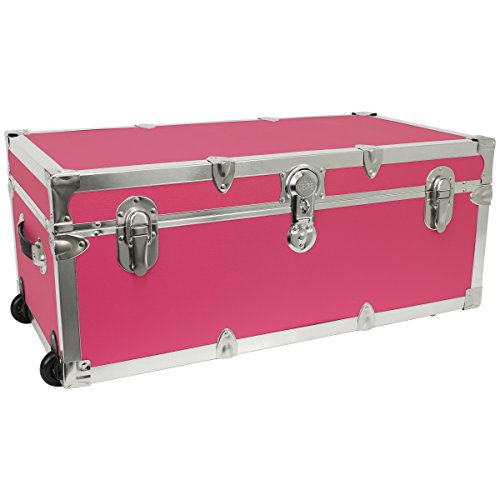 Seward Trunk Footlocker Trunk with Nickel Trim, Pink, 30-Inch (SWD7130-22) - Thumbnail 6