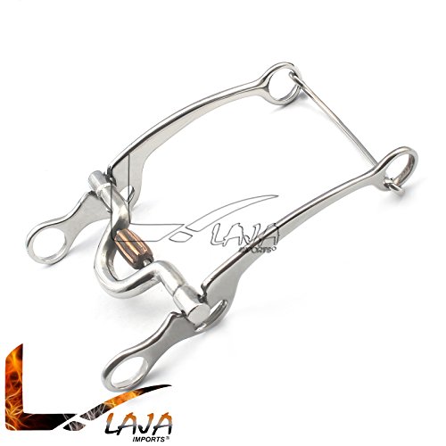 LAJA IMPORTS VINTAGE LONG SHANK COWBOY SNAFFLE BRIDLE BIT HORSE, BT-0061