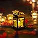 LVJING Solar Lantern Hanging Solar Lights Outdoor Decorative LED Solar Outdoor Lantern for Patio Landscape Yard with Warm White Flameless Candles Flickering (6 Pack)