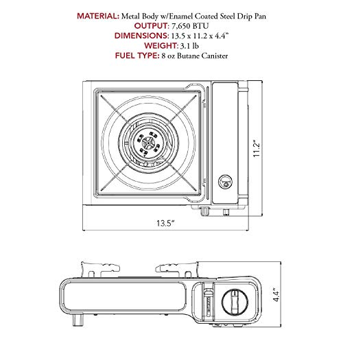 Gas-ONE-GS-1000-7650-BTU-Portable-Butane-Gas-Stove-Automatic-Ignition-with-Carrying-Case-CSA-Listed