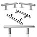 Kitchen Cabinet Door Handle Set: Modern Satin Nickel Stainless Steel Handles for Cabinets, Cupboards and Drawers - Silver T-Bar Pulls with 2 Mounting Screw Sets - 5” Length, 3” Center - 30 Pack