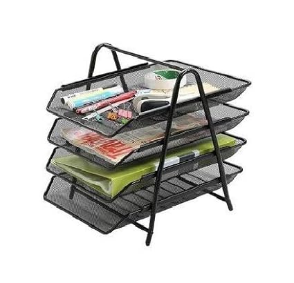 Diswa Best Stoarge for Magazine 4 Layer A4 Desktop Files Rack Document Trays Storage Frame Office Supplies