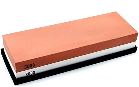 Lavoda 3000&8000 Grit Knife Sharpening Stone Combination Corundum Whetstone for Kitchen Santoku Knives ,Dual-sided with Waterstone Holder
