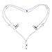 Necklace Ear phone, Pearl Beads Jewelry Headphone with Mic & Volume Control Stereo Noise Cancelling Headset (White)