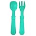 Re-Play Made in USA Toddler Forks and Spoons, Pack of 12 Without Carrying Case - 6 Kids Forks with Rounded Tips and 6 Deep Scoop Toddler Spoons - 0.2