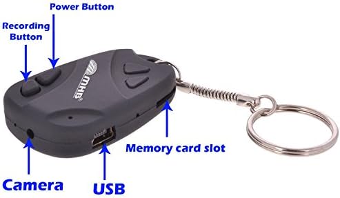 M MHB Smart SPY Keychain Camera with Hidden Audio/Video Recording Support, 32GB Memory Support