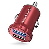 RAVPower 24W 4.8A Super Mini Dual USB Car Adapter with iSmart 2.0 Charging Tech for iPhone X / 8 / 7 / 6s / Plus, iPad Air / mini - Red [Upgrade Version]