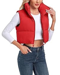 Cityork Women's Winter Crop Vest Puffer Lightweight