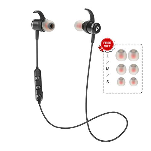 Wireless Bluetooth Headphones, Sweatproof Sports Headphones with Built-in Noise Cancelling Mic Waterproof Running Headphones in-Ear Earbuds and 8 Hrs Play Time for Gym Cycling Workout