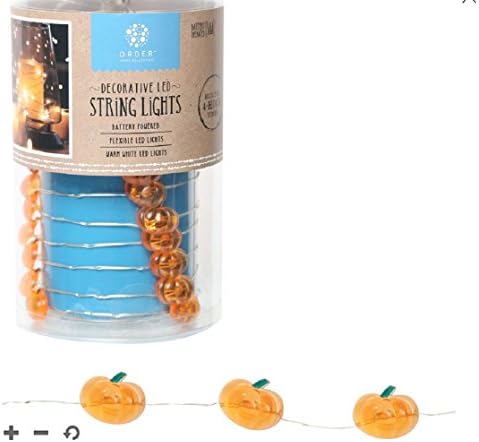 Order Home Collection 10 Ft Decorative String, 40 Count LED Indoor/Outdoor Lighted Fairy Mini Harvest Halloween Pumpkins Ornament Battery Operated Lights with Built in 4-Hour Timer