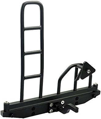 RC Car 1/10 Aluminum Alloy Steel Rear Bumper Bull Bar &amp; Spare Tire Rack &amp; Ladder for 1:10 RC Crawler D90 Black 1 Set
