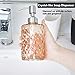 Easy-Tang 12 Oz Soap Dispenser for Kitchen,Bathroom - Refillable Wash Hand Liquid Clear Glass Bottle with Stainless Steel Pump,Ideal for Containers,Dish Detergent,Essential Oil,Shampoo Lotion (Amber)