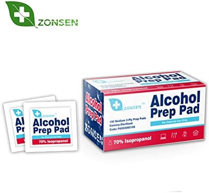 Zonsen 70% Isopropanol Alcohol Prep Pads, 30 * 60mm/Pcs 100 Per Box