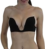 ToBeInStyle Women's U-Shape Low Plunge Wire-Free Bra Adjustable/Removable Straps