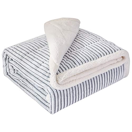 Bood Sherpa Weighted Blanket 10 Pounds, Plush Fleece Minky 10 lb Weighted Blanket Kids, 10 Pound