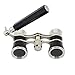 OPO Opera Theater Horse Racing Glasses Binocular Telescope with Handle (Black with Silver Trim) 3X25