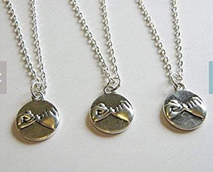 qws 3 Pinky Promise Pinky Swear Best Friends BFF Sisters Necklaces