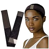 Elastic Lace Wig Grip Band- No Slip Adjustable Velvet Wigrip Headband, Stretched Edge Saver Wig Hair Grip Head Band to Keep Wig Secured and Prevent Headache (Brown)