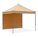 Spaceland 10'x10' Ez Pop-up Portable Commercial Instant Folding Canopy with One Single Sidewall and Roller Bag, Beige