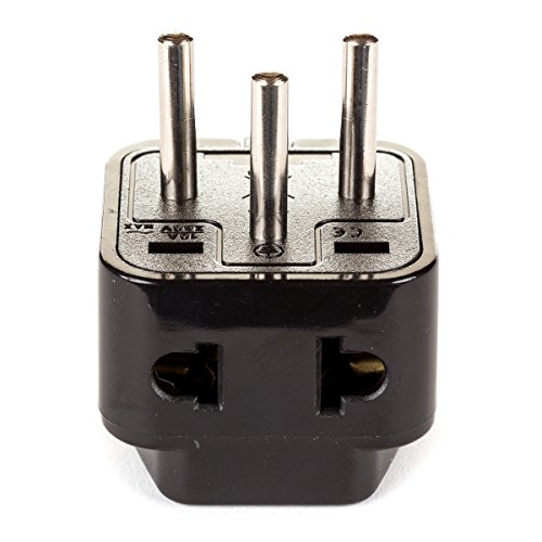OREI 2 in 1 USA to Israel Travel Adapter Plug (Type H) 4 Pack, Black