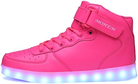 MOHEM ShinyNight High Top LED Shoes Light Up Shoes USB Charging Flashing Sneakers