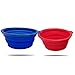 AZCAMP Collapsible Dog Bowls (2-Pack), for Camping and Travel/Outdoor Enthusiasts & Pet Lovers, Food-Grade Silicone, BPA-Free