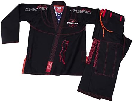 infinitude fight Guerreiro Ultra Light BJJ Jiu Jitsu Gi Preshrunk Fabric 450gsm Black