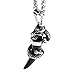 LaurieCinya Dragon Necklace for Men Stainless Steel Tribal Wolf Tooth Pendant Necklace Silver Black Tone 24 Inches Chain