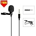 Lavalier Lapel Microphone, Handsfree Clip On Omnidirectional Condenser Mic Perfect for Recording, DSLR Camera, Interview, Voice Amplifier, iPhone, Android, Smartphone, PS4, YouTube Live