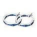 925 Sterling Silver Hoop Earring, Opal Small Hoop Earring for Women, Hypoallergenic Jewelry Cubic Zirconia Huggie Hoop Earrings Blue and White
