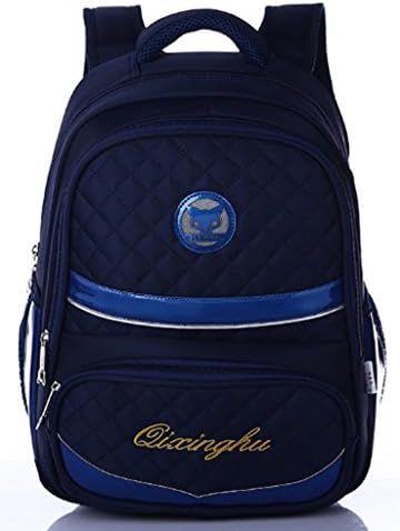 Canvas Double Shoulders Backpack with Fold Cover for Students