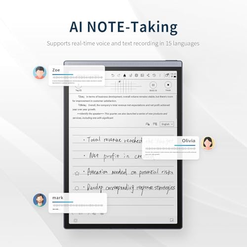 iFLYTEK AINOTE Air 2 – E Ink Writing Tablet 8.2" with Stylus, AI Voice-to-Text Notebook, 17-Language Transcription & 12-Language Translation, LLM Meeting Recorder, Cloud Digital Notepad