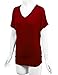 Made By Johnny MBJ WT1037 V Neck Short Sleeve Dolman Top with Side Shirring XXXL Wine
