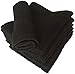 Linteum Textile 100% Soft Cotton WASHCLOTHS Face Towels 12x12 in. 12-Pack Black