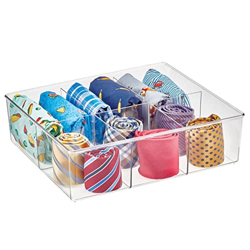 mDesign Plastic 6 Compartment Dresser Drawer Divided Organizer Bin for