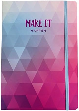 Metallic Dreams A5 Bound Notebook with Elasticated Closure - Make it Happen, Line Ruled, 120 Pages