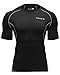 BALEAF Men's Short Sleeve Compression Shirts Gym Base Layer Compression Tops Color Grey Size M