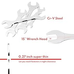 BILITOOLS Super Thin Open End Wrench Set, 9 Piece