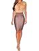 Shawhuwa Womens Sexy Lace Up Cap Sleeves Bodysuit Clubwear Tops S Apricot