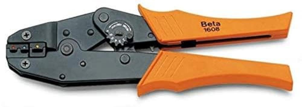 Beta 16080001 Model 1608 Crimping Plier for Insulated Terminals with Pressure Regulator, 0.5mm-6mm
