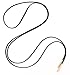 Tube on the Ends Black Faux Suede Wrap Choker Long Necklace, 60