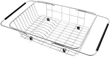 GTHUNDER Over Sink Dish Rack Stainless Steel Drying Basket Counter Container and Sink Dish Rack - Rustproof