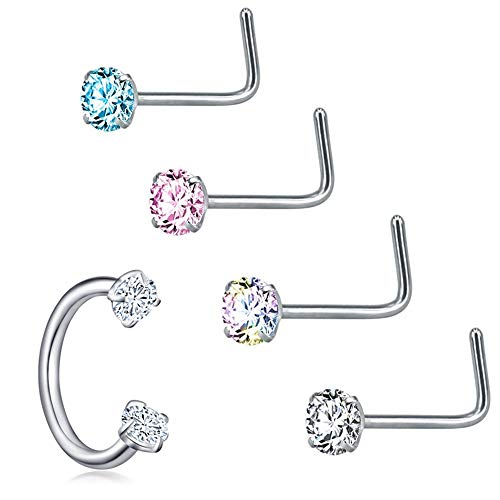 Piercing Kit - Combofix 29Pcs Professional Nose Piercing Kit Surgical Steel 20G 18G Piercing Needles Piercing Clamps Gloves for Nose Rings Studs Body Piercing Jewelry Set